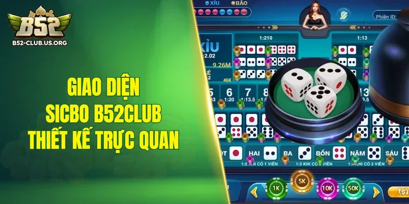 Giao diện game Sicbo B52Club được thiết kế trực quan